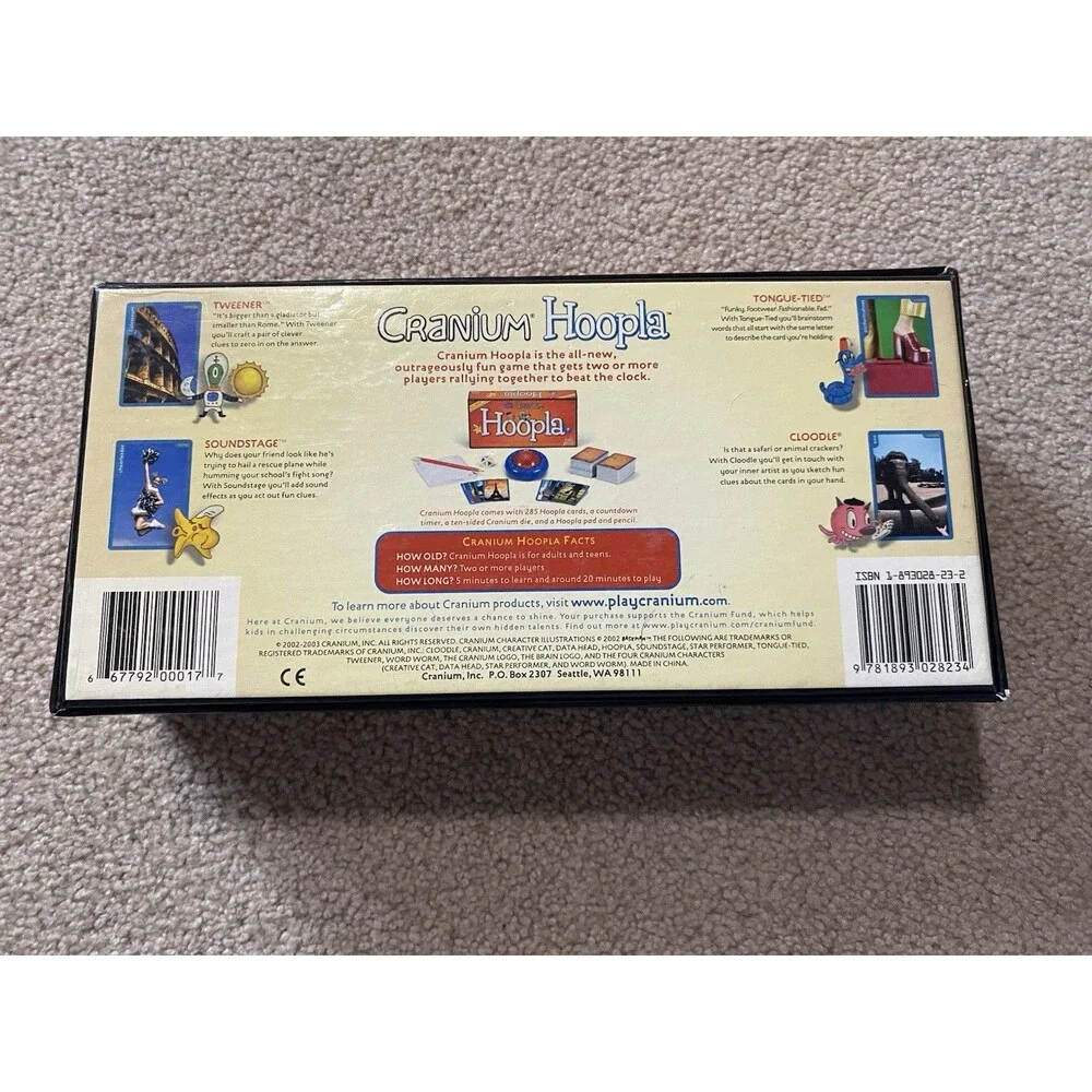 Cranium Hoopla Board Game Complete Vintage 2002 2003
